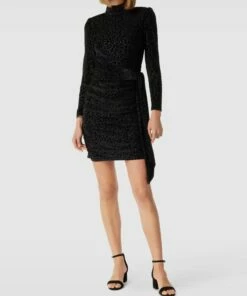 HUGO Knielanges Kleid Mit Animal-Print Modell 'Kelora' - Schwarz