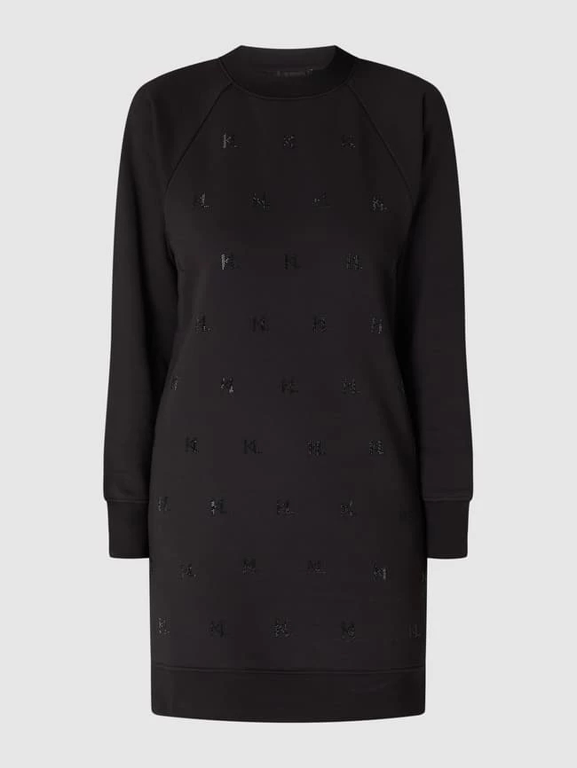 Karl Lagerfeld Sweatkleid Mit Logo Aus Strassteinen - Schwarz 2 Karl Lagerfeld Sweatkleid Mit Logo Aus Strassteinen - Schwarz – Bild 2