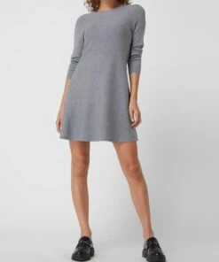 Vero Moda Knielanges Kleid Aus Viskose-Mix Modell 'NANCY' - Mittelgrau Meliert