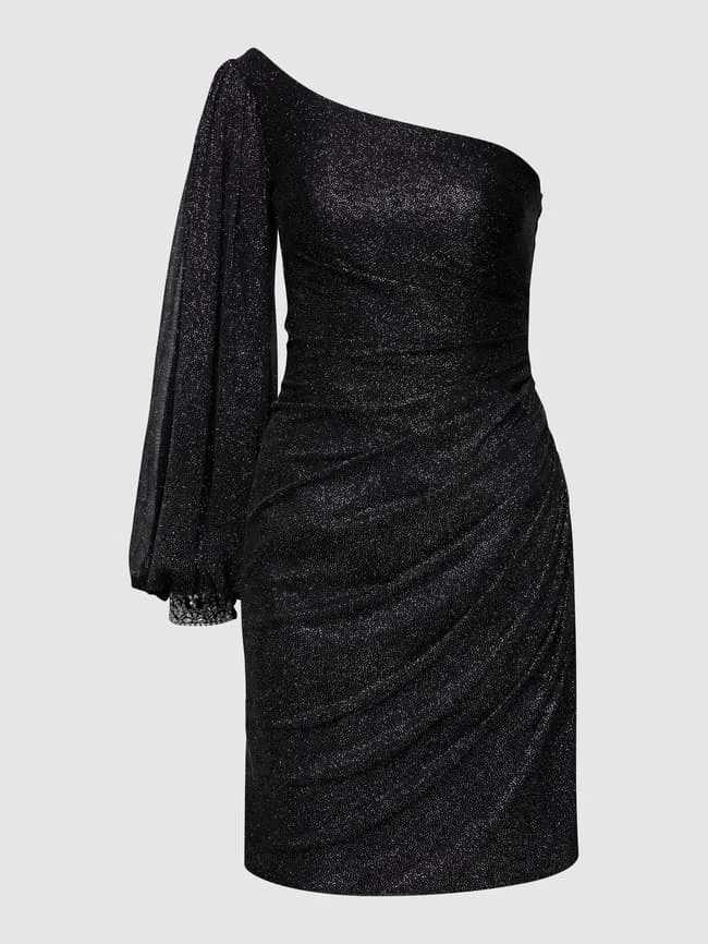Luxuar Asymmetrisches Cocktailkleid Mit Schimmerndem Besatz - Schwarz 2 Luxuar Asymmetrisches Cocktailkleid Mit Schimmerndem Besatz - Schwarz – Bild 2