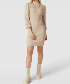 Only Strickkleid Mit Stehkragen Modell 'KATIA' - Beige