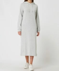 Edc By Esprit Sweatkleid Mit Kapuze - Hellgrau