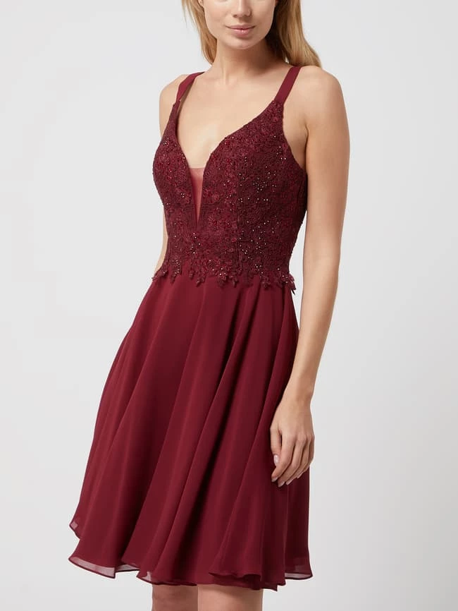 Luxuar Cocktailkleid Mit Herz-Ausschnitt - Dunkelrot 4 Luxuar Cocktailkleid Mit Herz-Ausschnitt - Dunkelrot – Bild 4