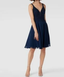 Luxuar Cocktailkleid Mit Herz-Ausschnitt - Dunkelblau