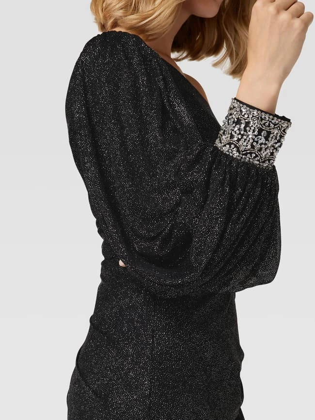 Luxuar Asymmetrisches Cocktailkleid Mit Schimmerndem Besatz - Schwarz 3 Luxuar Asymmetrisches Cocktailkleid Mit Schimmerndem Besatz - Schwarz – Bild 3