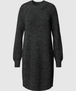 Only Strickkleid In Ripp-Optik Modell 'VANNES' - Anthrazit Meliert