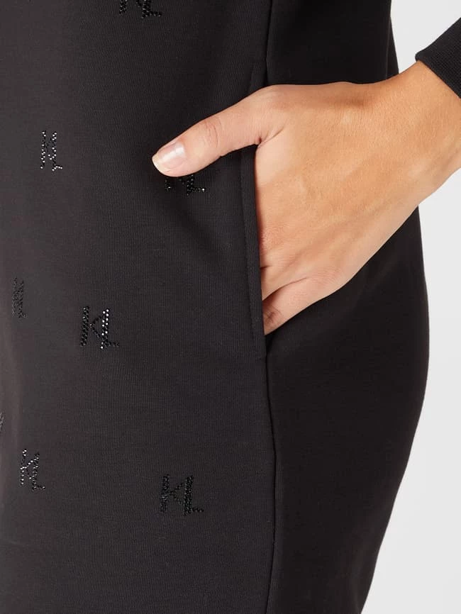 Karl Lagerfeld Sweatkleid Mit Logo Aus Strassteinen - Schwarz 3 Karl Lagerfeld Sweatkleid Mit Logo Aus Strassteinen - Schwarz – Bild 3