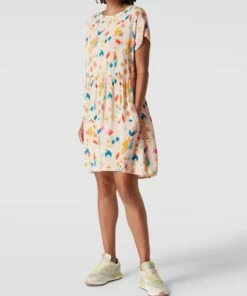 Jake*s Casual Minikleid Mit Allover-Muster - Offwhite