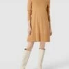 Esprit Collection Kleid In Strick-Optik Modell 'Nos August' - Camel