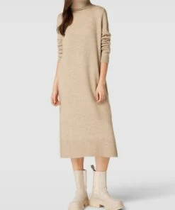 Only Strickkleid Mit Rollkragen In Midilänge Modell 'ONLBRANDIE' - Beige