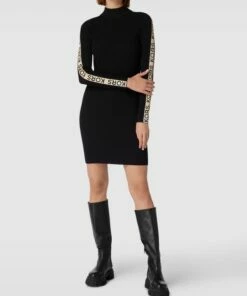 MICHAEL Michael Kors Strickkleid Mit Galonstreifen - Schwarz