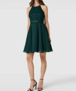 Jake*s Cocktail Cocktailkleid Mit Paillettenbesatz - Dunkelgrün