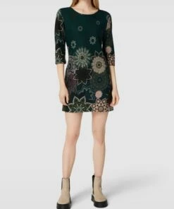 Apricot Minikleid Mit Allover-Muster - Grün