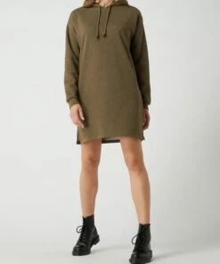 Pieces Sweatkleid Mit Kapuze Modell 'Chilli' - Olivgrün Meliert