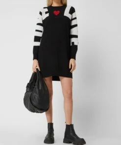 Love Moschino Strickkleid Aus Wollmischung - Schwarz
