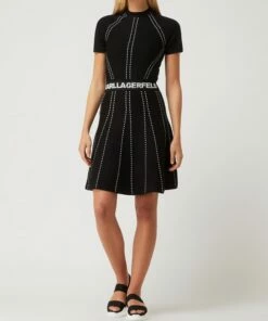 Karl Lagerfeld Strickkleid Mit Logos - Schwarz