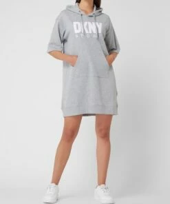 DKNY PERFORMANCE Sweatkleid Mit Logo-Print - Hellgrau Meliert