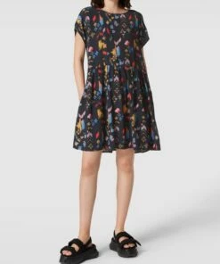 Jake*s Casual Minikleid Mit Allover-Muster - Dunkelgrau