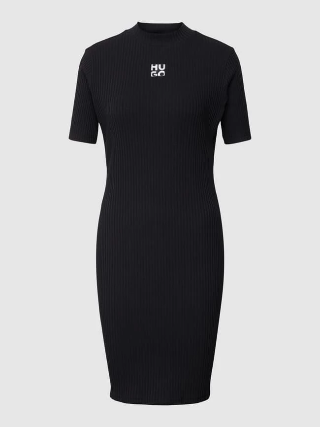 HUGO Sweatkleid In Ripp-Optik Modell 'Narcissa' - Schwarz 2 HUGO Sweatkleid In Ripp-Optik Modell 'Narcissa' - Schwarz – Bild 2