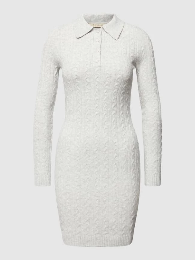 REVIEW Strickkleid Mit Zopfmuster - Hellgrau Meliert 2 REVIEW Strickkleid Mit Zopfmuster - Hellgrau Meliert – Bild 2