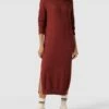 Vila Strickkleid Mit Rollkragen Modell 'Viril' - Rostrot