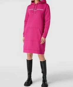 Tommy Hilfiger Sweatkleid Mit Logo-Stitching - Pink