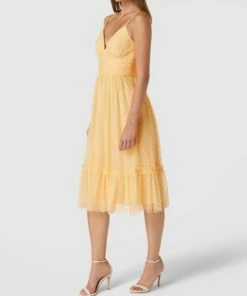 Jake*s Cocktail Cocktailkleid Mit Herz-Ausschnitt - Hellgelb