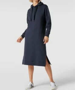 Jake*s Casual Sweatkleid In Midilänge Mit Kapuze - Dunkelblau