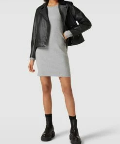 Vero Moda Minikleid In Melierter Optik Modell 'Doffy' - Hellgrau