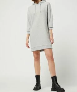 Q/S Designed By Sweatkleid Mit Kapuze - Hellgrau