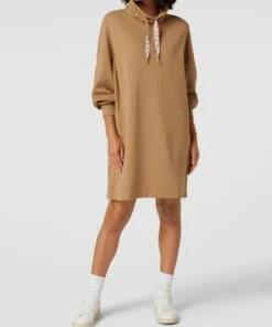 BOSS Sweatkleid Mit Schalkragen Modell 'Ecozy' - Camel