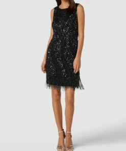 Adrianna Papell Cocktailkleid Mit Paillettenbesatz - Schwarz