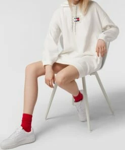 Tommy Jeans Sweatkleid In Minilänge Mit Label-Stitching - Offwhite