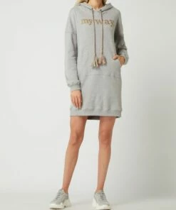 Frogbox Sweatkleid Aus Baumwolle - Hellgrau Meliert