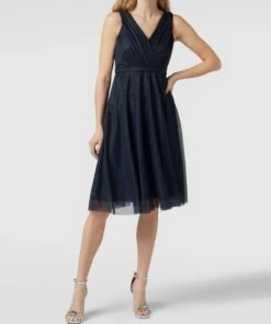 TROYDEN COLLECTION Cocktailkleid Mit Taillenpasse - Marineblau