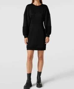 LIU JO SPORT Knielanges Sweatkleid Mit Label-Stitching - Schwarz