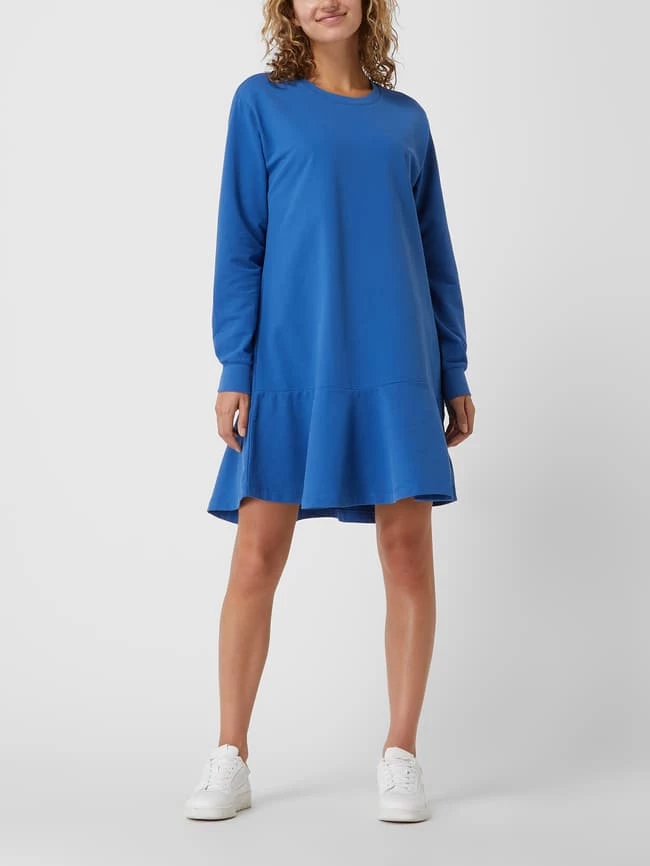Edc By Esprit Sweatkleid Mit Volantsaum - Bleu 1 Edc By Esprit Sweatkleid Mit Volantsaum - Bleu