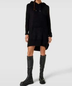 Only Strickkleid Mit Känguru-Tasche Modell 'LEISE' - Schwarz