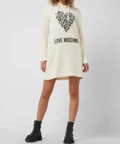 Love Moschino Sweatkleid Mit Herz-Motiv - Offwhite