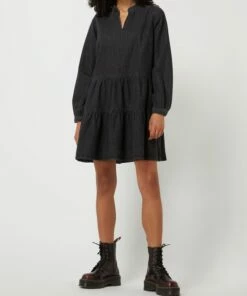 Tom Tailor Denim Jeanskleid Im Stufen-Look - Schwarz