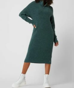 Tom Tailor Denim Strickkleid In Melange-Optik - Dunkelgrün