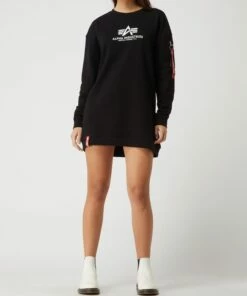 Alpha Industries Sweatkleid Mit Logo-Print - Schwarz
