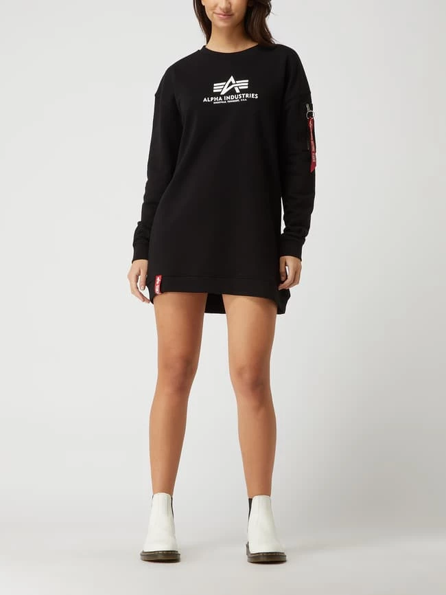 Alpha Industries Sweatkleid Mit Logo-Print - Schwarz 1 Alpha Industries Sweatkleid Mit Logo-Print - Schwarz