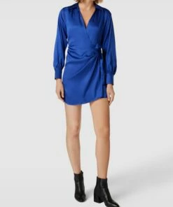 Mango Minikleid Mit V-Ausschnitt - Royalblau