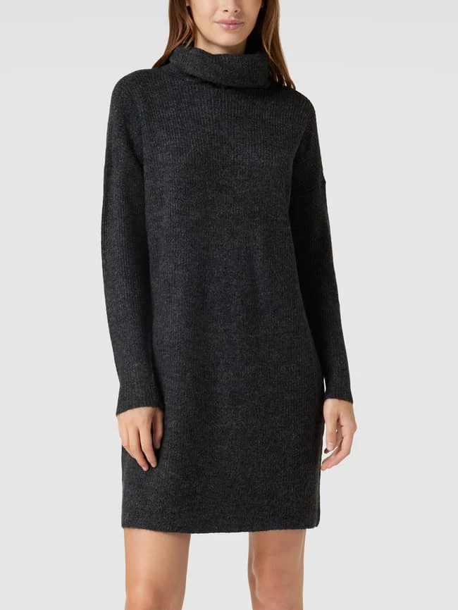 Only Strickkleid Mit Rollkragen Modell 'JANA' - Anthrazit Meliert 4 Only Strickkleid Mit Rollkragen Modell 'JANA' - Anthrazit Meliert – Bild 4