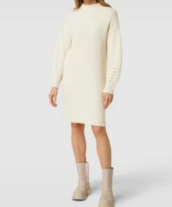Vila Strickkleid Mit Lochmuster Modell 'VISUBA' - Sand Meliert