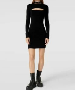 Calvin Klein Jeans Minikleid Mit Cut Out Modell 'INTARSIA' - Schwarz