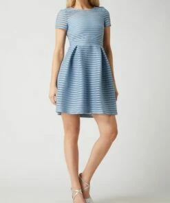 Swing Cocktailkleid Aus Mesh - Rauchblau