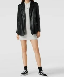 REVIEW Strickkleid Mit Zopfmuster - Hellgrau Meliert