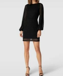LACE & BEADS Cocktailkleid Mit Zierbesatz - Schwarz